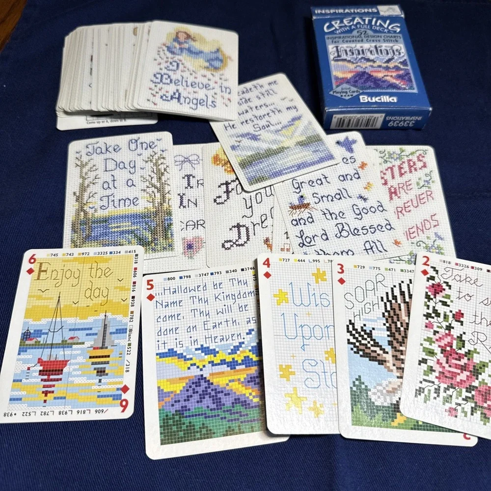 2 Bucilla PLAYING CARDS Cross Stitch Designs Noah's Ark Inspirations